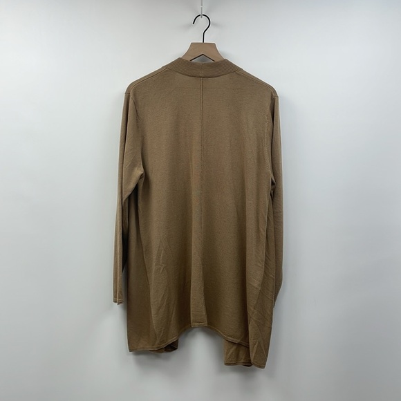 J. Jill Knit Open Front Tunic Cardigan Sweater Minimalist Neutral Tan Large - Picture 4 of 6